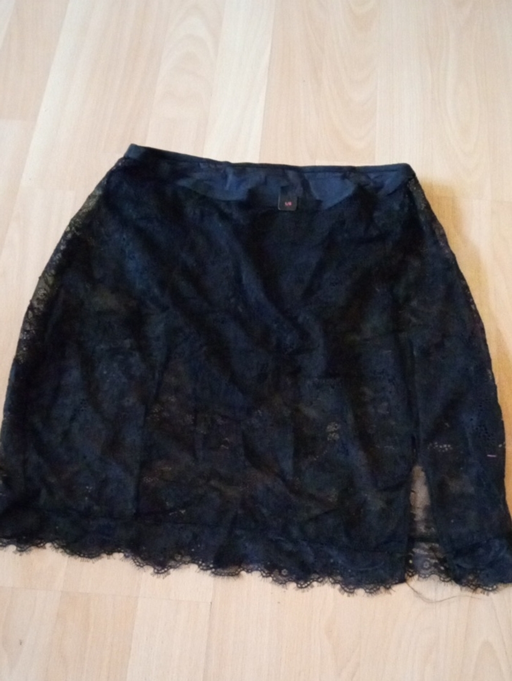 La SENZA Black Lace Mini Slip Skirt